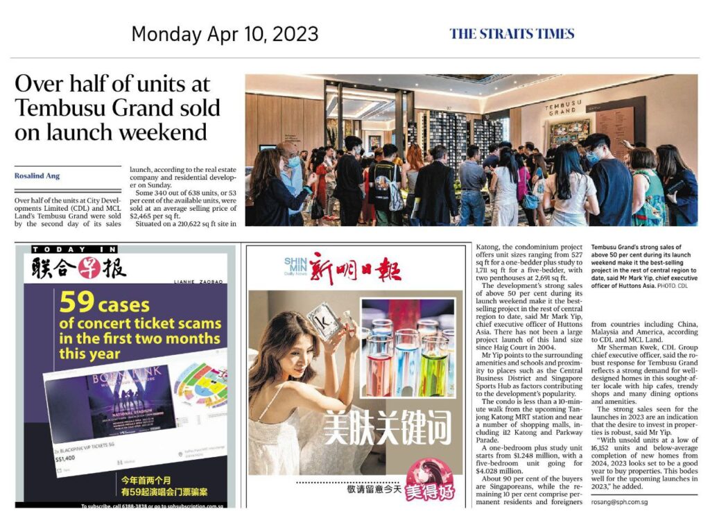 Tembusu Grand launch weekend sales